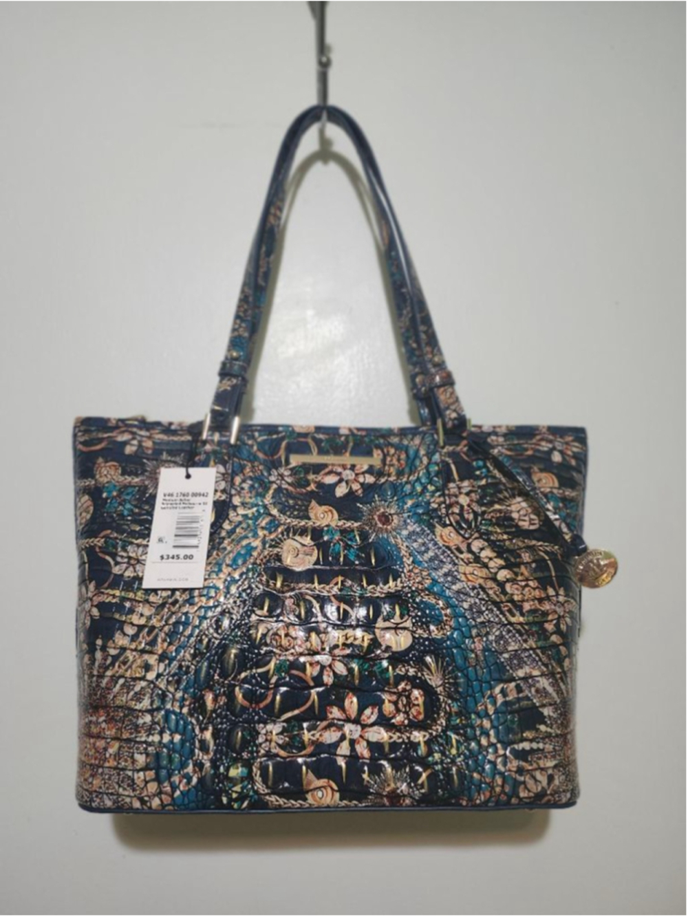 Women's Brahmin Medium Asher Bejeweled Melbourne DI Tote Bag, Blue